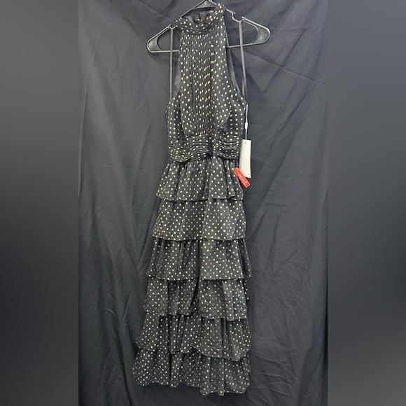 Mac Duggal 49510 NWT Tiered Skirt Polka Dot Dress - Picture 7 of 8